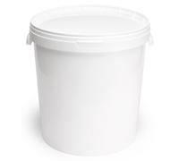 Seaux Garronda avec couvercle, 30 litres, 5 pièces, pour le stockage de produits alimentaires et chimiques Blanc GD-0071