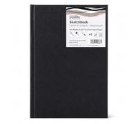 Seawhite 32416 - Black Cloth carnet de Croquis, carnet de Notes, Sketch Book, 140 g/m² Papier Universel adapté aux Supports secs et humides comme Le Crayon, Le marqueur, l'encre ou l'aquarelle