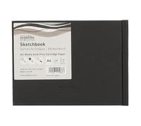 SEAWHITE 32721 - Black Cloth carnet de croquis paysage, DIN A6, 46 feuilles, carnet de croquis, carnet de notes, sans acide & sans chlore
