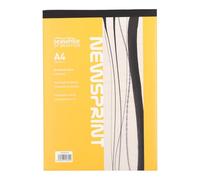 SEAWHITE 32766 - Cahier de croquis Newsprint, carnet de notes, Sketch Book, format pratique DIN A4 pour l'école, les études, ou le travail