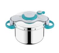 SEB ClipsoMinut'Easy + bleu 7,5L poignées rabattablesCocotte-minute®InductionLivre de 100 recettes Autocuiseur Inox Fabriqué en France Facile à utiliser P4904816