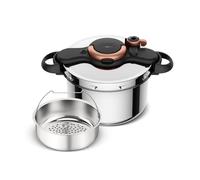 SEB Clipso Minut’ Easy+, Cocotte-minute 6 L, 4/6 personnes, Cuisson rapide, Fabrication française, Ouverture à une main, P4620729, Noir