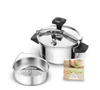 SEB - Cocotte-minute Authentique Eco 4 - Cuiseur vapeur - 5 L | Cuiseur vapeur pour 1 à 4 personnes - Préserve les nutriments - Cuisson rapide - Acier inoxydable - Fabrication française