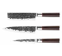 Sebra Set De Couteaux 3pcs, Couteau Chef + Couperet + Couteau Menager - Forged