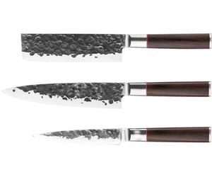 Sebra Set De Couteaux 3pcs, Couteau Chef + Couperet + Couteau Menager - Forged