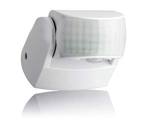 SEBSON 2X Détecteur de Mouvement Extérieur IP65, Montage en Saillie du Mural, programmable, 12m/180° - 3m/360°, LED adapté, Capteur Infrarouge avec 2 Capteurs
