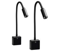 SEBSON Lampe de Lecture Murale LED 4W 230lm Blanc Neutre 4000K | Veilleuse Prise Dimmable, Liseuse Lampe Flexible, Applique Murale, Lampe de Nuit - Lot de 2