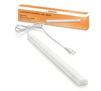 SEBSON Réglette LED Cuisine 50cm avec Prise 230V et Interrupteur | Blanc Neutre 4000K, 8W, 700lm, Lampe de Placard, Éclairage sous Meuble pour Cuisine, Chambre à Coucher