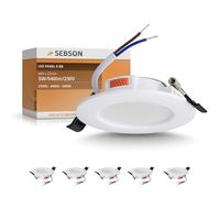 SEBSON Spot LED encastrable 230V 5W 540lm - Panneau LED rond 94mm | Programmable 2700K 4000K 5800K, extra plat 23mm, Spot plafond Trou d’encastrement Ø80-85mm