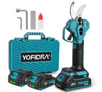 Sécateur à batterie 28 mm Sécateur électrique Moteur sans balais, avec 2 batteries, 21 V Sécateur Outil de jardinage pour arbres fruitiers et jardinage
