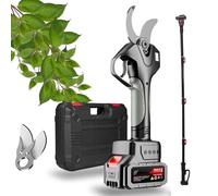 Sécateur À Batterie Avec Perche De Rallonge 2.1m - Ciseaux Électrique, Affichage LCD, 50mm De Capacité Pour Taille Des Arbres Fruitiers Et Vignes(2 Battery)