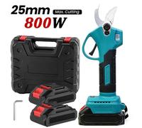 Sécateur à batterie pour jardin - Sécateur sans fil - Épaisseur de coupe : 25 mm - Alimentation par batterie 21V - Coffret comprenant 2 batteries - Idéal pour les arbres fruitiers et les bonsaïs