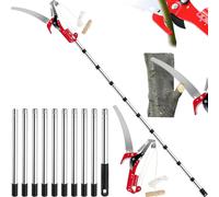 Sécateur avec scie à branches, 82-448 cm, scie à branches avec manche télescopique, longueur réglable, câble de traction, scie de jardin, scie à bois