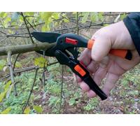 Garten Primus Sécateur de jardin PowerGleit — transmission à rouleaux, 203 mm, noir/orange