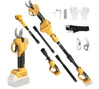 Sécateur élagueuse télescopique pour DeWalt 20V batteries (sans batterie) | Roadtime 2 en 1 sans fil électrique coupe 3,5 cm,Extensible Jusqu'à 2,43m, Réglable à 180° pour élagage arbres, branches