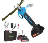 Sécateur électrique 21 V, sécateur électrique sans balais amélioré de 600 W avec 2 batteries 2,0 Ah, 2 lames, chargeur rapide