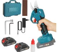 Sécateur électrique 21 V - Sécateur sans fil - Moteur sans balais - Épaisseur de coupe 30 mm - Lames en acier au carbone - 2 batteries, prise UE - Jaune/noir