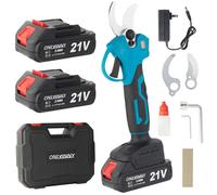 Sécateur électrique 21V, 600W, avec 2 batteries de 2,0 Ah, coupe jusqu'à 3 cm