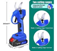 Sécateur électrique 21V - Largeur de coupe de 28 mm - Bleu - Pour jardin et verger