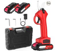 Sécateur électrique 21V - Sécateur de jardin sans fil et sans balais - Idéal pour les arbres fruitiers et les bonsaïs - Coupe-branches - Livré avec 2 batteries