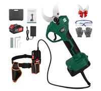 Sécateur électrique 40 mm avec 2 batteries 3,0 Ah Câble d'extension 1,4 m Élagueuse de batterie Brushless pour oliviers vignobles et branches hautes