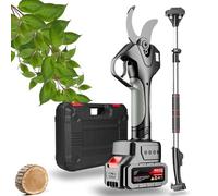 Sécateur électrique, 50MM Secateur Electrique Professionnel Avec Perche Télescopique De 2,1M, écran Lcd, Batterie Au Lithium Rechargeable,Sécateur Sans Fil Pour élaguer Les Arbres,2Battery