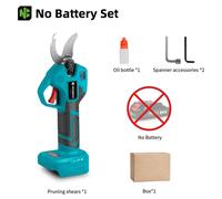 Sécateur électrique à batterie - Sécateur de jardin sans fil - Moteur sans balais - 4 vitesses - Diamètre de coupe de 30 mm - Lame en acier au carbone SK5 - Livré sans batterie