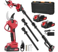 Sécateur électrique avec manche télescopique, 21V, 2 x 2 Ah, coupe jusqu'à 50 mm