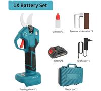 Sécateur électrique - Batterie - Moteur sans balais - 21 V - Coupe jusqu'à 3 cm - Lame en acier au carbone - 1 batterie - Orange/Noir