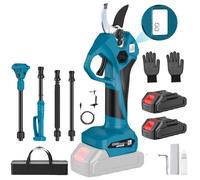 Sécateur électrique, rallonge de 2 m, moteur sans balais, 2 batteries