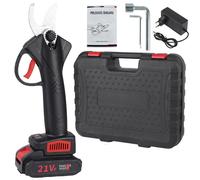 Sécateur électrique sans fil - 21 V - Pour arbres fruitiers et bonsaïs - Batterie incluse - Rouge