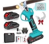 Secateur Electrique Sans Fil 21V, Secateur de Jardin Moteur Sans Balais avec Batterie 2,0Ah, MAX 35mm, Lame SK5，Coupe Branche Electrique le jardinage, les Arbres Fruitiers et le Vignoble
