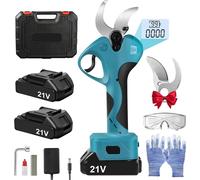 Sécateur électrique sans fil 21V - Sécateur pour branches - Diamètre de coupe de 40 mm - 3000 tours par minute - Rechargeable - Boîtier en métal - Livré avec une lame de rechange - Idéal pour le jardi