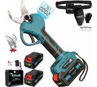 Sécateur Électrique Sans Fil 30mm - Sécateur à Batteries 6000mAh - 2 Batteries 21V - Brushless 800W - Coupe Branche Professionnel - Kit Complet BLADE PRO