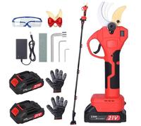 Secateur Electrique sans Fil 50mm avec Perche Télescopique: Coupe Branche Telescopique avec 2 x 2000mAh Batterie - Sécateur Électrique Professionnel, sécateur de Jardin pour Hedge, Arbre, Fruits