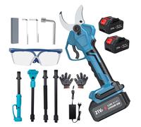 Sécateur Electrique Sans Fil Brushless 50mm - Elagueuse Telescopique 21V Avec Perche 250cm - 1 Batterie 1300mAh - Compatible Makita
