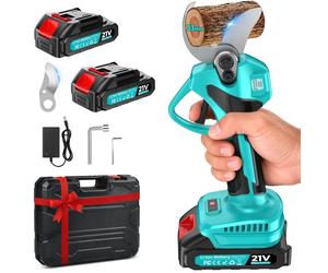 Sécateur électrique sans fil, léger, avec une capacité de coupe de 33 mm, équipé d'un écran LCD et fourni avec 2 batteries