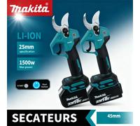 Sécateur électrique sans fil Makita MPP569 18V sans balais, coupe de 25 mm, léger, pour jardin et branches d'arbres MPP569 No Battery