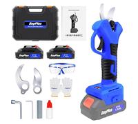Sécateur électrique sans fil pour jardin - Sécateur à batterie pour les branches - Coupe-branches pour les arbres - Livré avec 2 batteries et une mallette de rangement