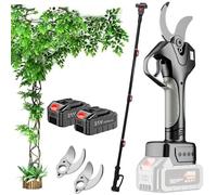 Sécateur Électrique Sans Fil Pour Verger - Perche 2.1m, Écran Digital, Diamètre De Coupe 50mm, Ciseaux De Taille À Batterie Rechargeable, Outil Polyvalent Pour Jardinage Et Élagage(2 Battery)