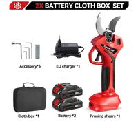 Sécateur électrique - Sécateur à batterie - Moteur sans balais - 2500 W - 2 vitesses - 2 batteries