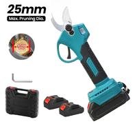 Sécateur électrique - Sécateur à batterie pour branches - Capacité de coupe : 25 mm - Sans fil - 2 batteries de 21 V - Idéal pour les arbres fruitiers et les bonsaïs