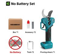 Sécateur électrique - Sécateur à batterie pour jardin - 4 vitesses, moteur sans balais, diamètre de coupe de 75 mm, lame en acier SK5, pour batterie 21V - Sans batterie