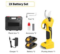 Sécateur électrique - Sécateur à batterie pour les branches - Diamètre de coupe de 30 mm - 2 vitesses - Moteur sans balais - 2 batteries - Idéal pour les arbres fruitiers et les bonsaïs