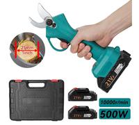 Sécateur électrique - Sécateur à batterie pour les branches - Moteur sans balais - Diamètre de coupe : 25 mm - Idéal pour les arbres fruitiers et les bonsaïs - Livré avec 2 batteries