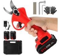 Sécateur électrique - Sécateur de jardin sans fil, largeur de coupe de 3 cm - Batterie rechargeable - Moteur sans balais - 2 batteries - Idéal pour les arbres fruitiers et le jardin