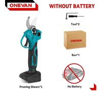 Sécateur électrique - Sécateur sans fil - Capacité de coupe de 3 cm - Moteur sans balais - Lame en acier au tungstène - Sans batterie - Orange/Noir