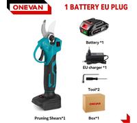Sécateur électrique - Sécateur sans fil - Moteur sans balais - Coupe de 30 mm - 1 000 W - Sans fil - Kit comprenant 1 batterie - Compatible 18 V/21 V - Noir