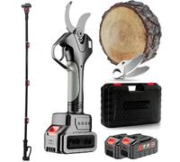 Sécateur Sans Fil Électrique Professionnel - Perche 2.1m Incluse, Écran Digital, Batterie Au Lithium Rechargeable, Capacité 50mm Pour Vergers, Jardins Et Parcs(1 Battery)