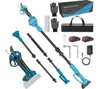 Sécateur sans fil, sans balais, diamètre de coupe 40 mm, rallonge de 2 m, pour Makita 18 V, avec 2 batteries, orange/noir
